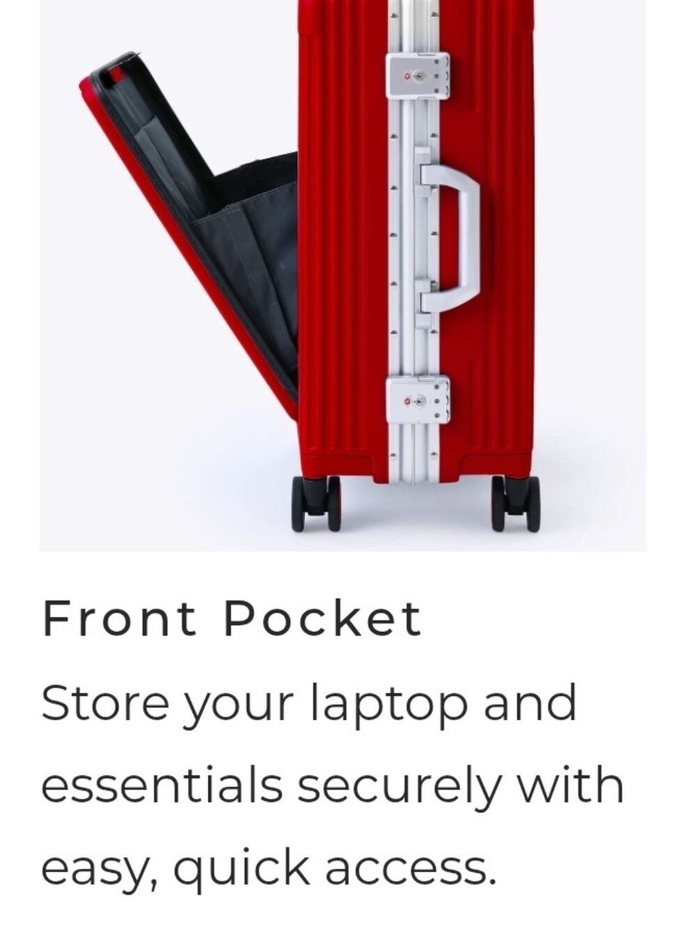 Award-winning NOBL Hardside Carry-On Luggage - Premium Travel Spinner - Red - Picture 6 of 9